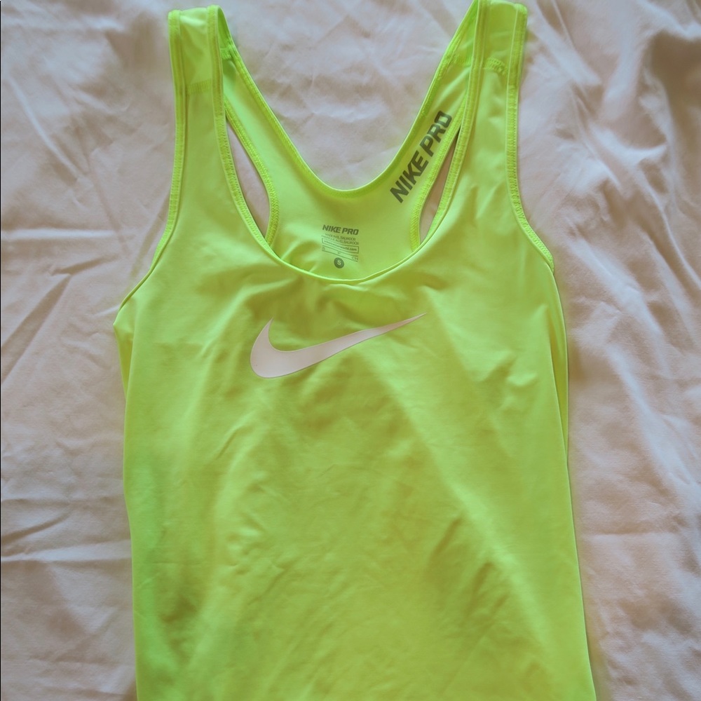 Neon yellow nike Dri-fit tank top